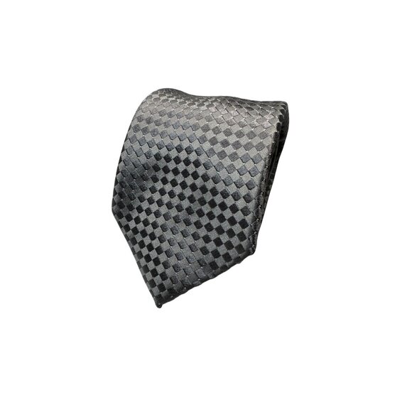 Donald J. Trump Signature Collection Gray Checkered Silk Tie - Picture 2 of 5